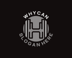 Bodybuilder - Dumbbell Weights Gym Letter H logo design
