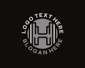 Weightlifter - Dumbbell Weights Gym Letter H logo design