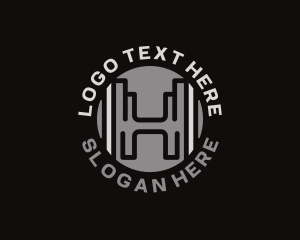 Dumbbell Weights Gym Letter H Logo
