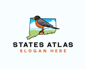 Connecticut American Robin logo design