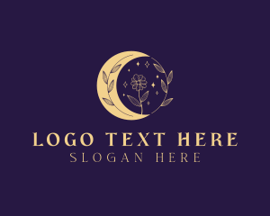 Floral Bohemian Moon Logo