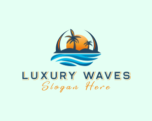 Tropical Island Waves logo design