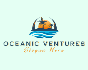 Tropical Island Waves logo design