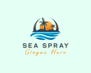 Tropical Island Waves logo design