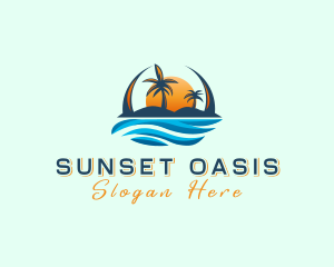 Tropical Island Waves logo design