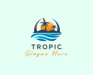 Tropical Island Waves logo design