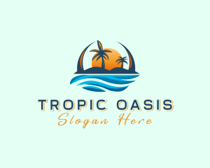 Tropical Island Waves logo design