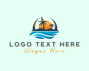 Resort - Tropical Island Waves logo design