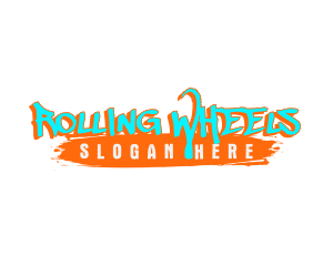 Skates - Colorful Grunge Wordmark logo design