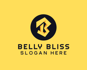 Yellow Bolt Letter B logo design