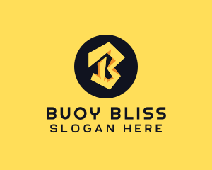 Yellow Bolt Letter B logo design