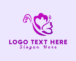 Sauna - Flower Insect Butterfly logo design