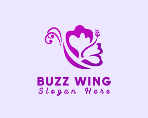 Flower Insect Butterfly logo design