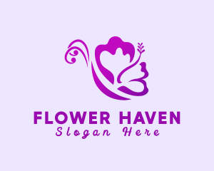 Flower Insect Butterfly logo design