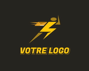 Lightning Fast Delivery Man Logo