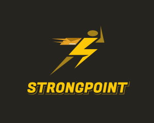 Lightning Fast Delivery Man Logo