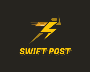 Post - Lightning Fast Delivery Man logo design