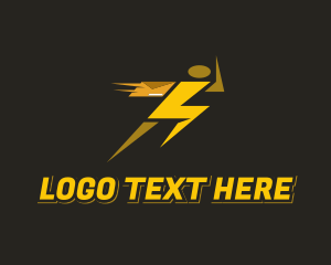 Postman - Lightning Fast Delivery Man logo design