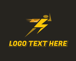 Lightning Fast Delivery Man Logo