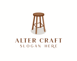 Wood Chair Stool logo design