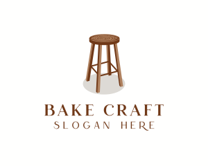 Wood Chair Stool logo design