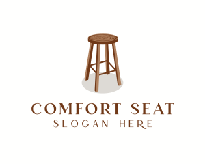 Wood Chair Stool logo design