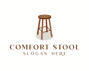 Stool - Wood Chair Stool logo design