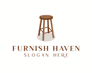 Wood Chair Stool logo design