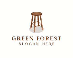 Wood Chair Stool logo design