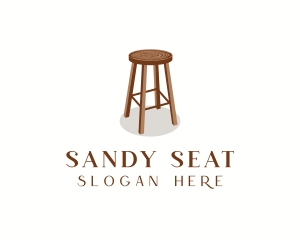 Wood Chair Stool logo design