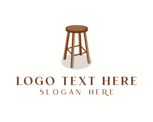 Wood Chair Stool Logo