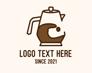 Caffeine - Brown Coffee Pitcher logo design