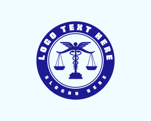 Law - Medical Caduceus Scale logo design