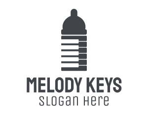 Piano - Baby Piano Bottle logo design