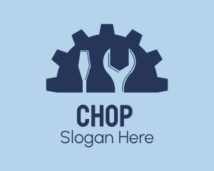 Repair Service - Blue Gear Tools logo design