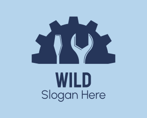 Labourer - Blue Gear Tools logo design