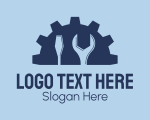 Spare Parts - Blue Gear Tools logo design