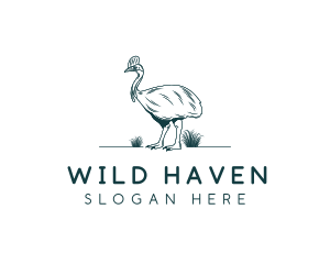 Wild Cassowary Bird logo design