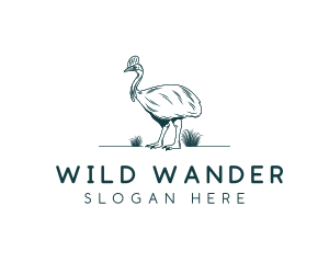 Wild Cassowary Bird logo design