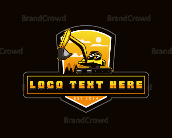 Excavator Construction Equipment Logo