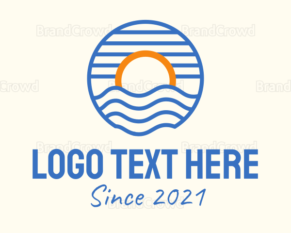 Sunset Wave Beach Logo