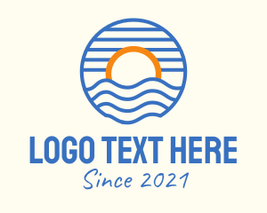Trip - Sunset Wave Beach logo design