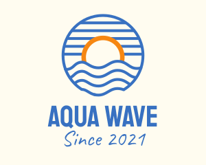 Sunset Wave Beach logo design