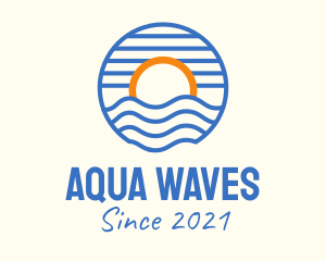 Sunset Wave Beach logo design