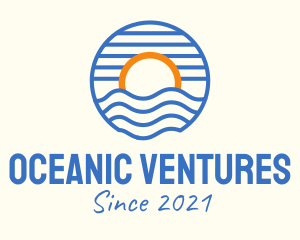 Sunset Wave Beach logo design