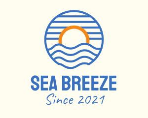 Sunset Wave Beach logo design