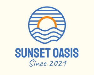 Sunset Wave Beach logo design