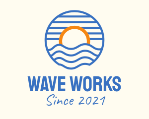 Sunset Wave Beach logo design