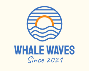 Sunset Wave Beach logo design