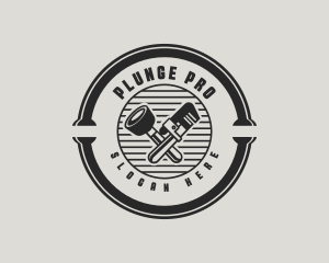 Plunger - Plunger Plumbing Wrench logo design